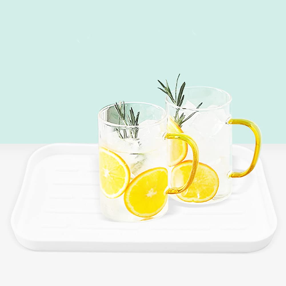 HGYZE Tappetino Scolapiatti Silicone 25,5x14 Bianco Bar Mat