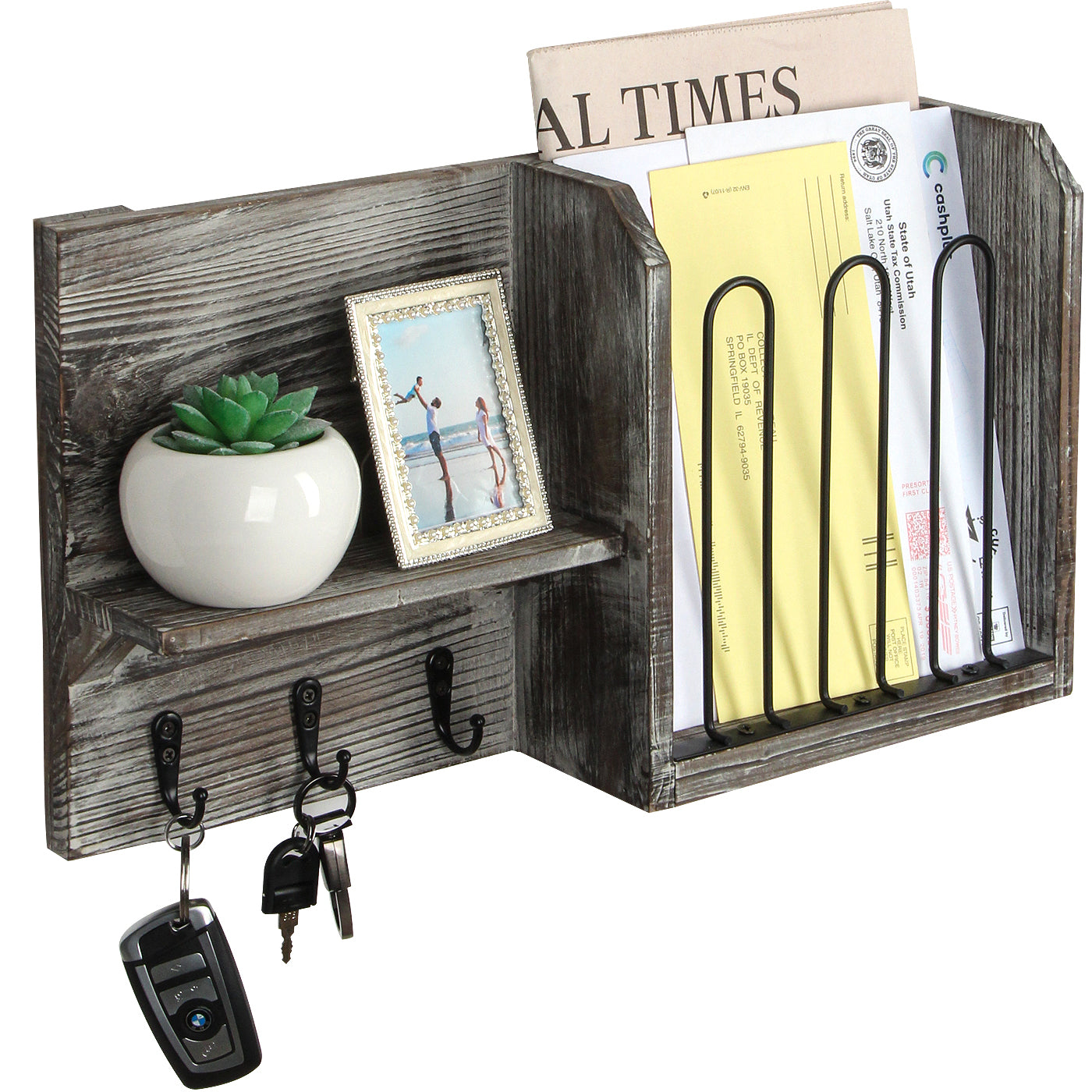 Jackcube Design Entryway Portachiavi Mensola Legno 3 Ganci