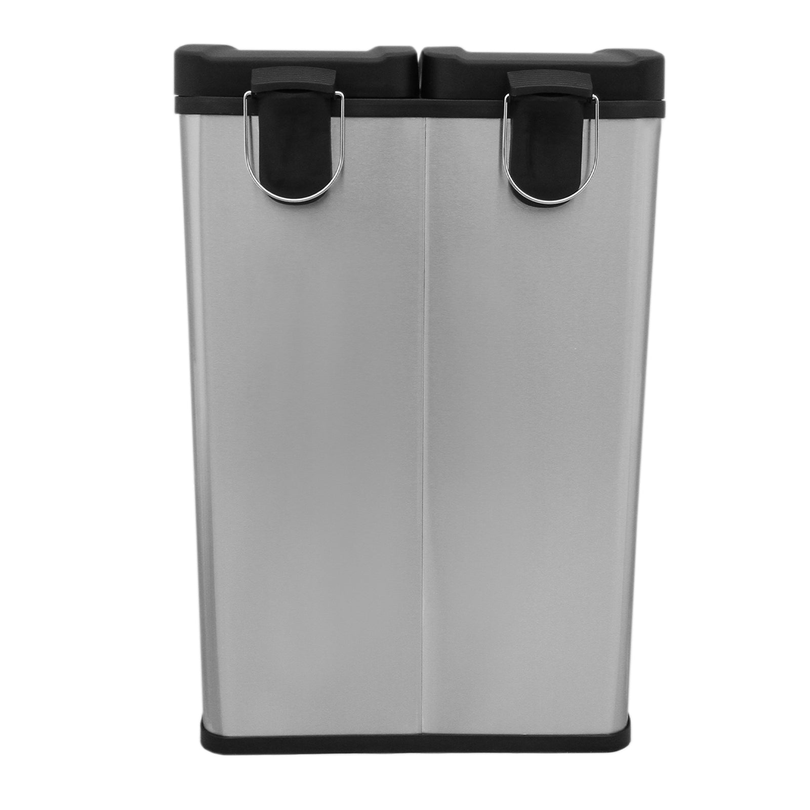 Q-Rax Deposito all'Aperto Pattumiera 60L Acciaio 2x30L Pedale