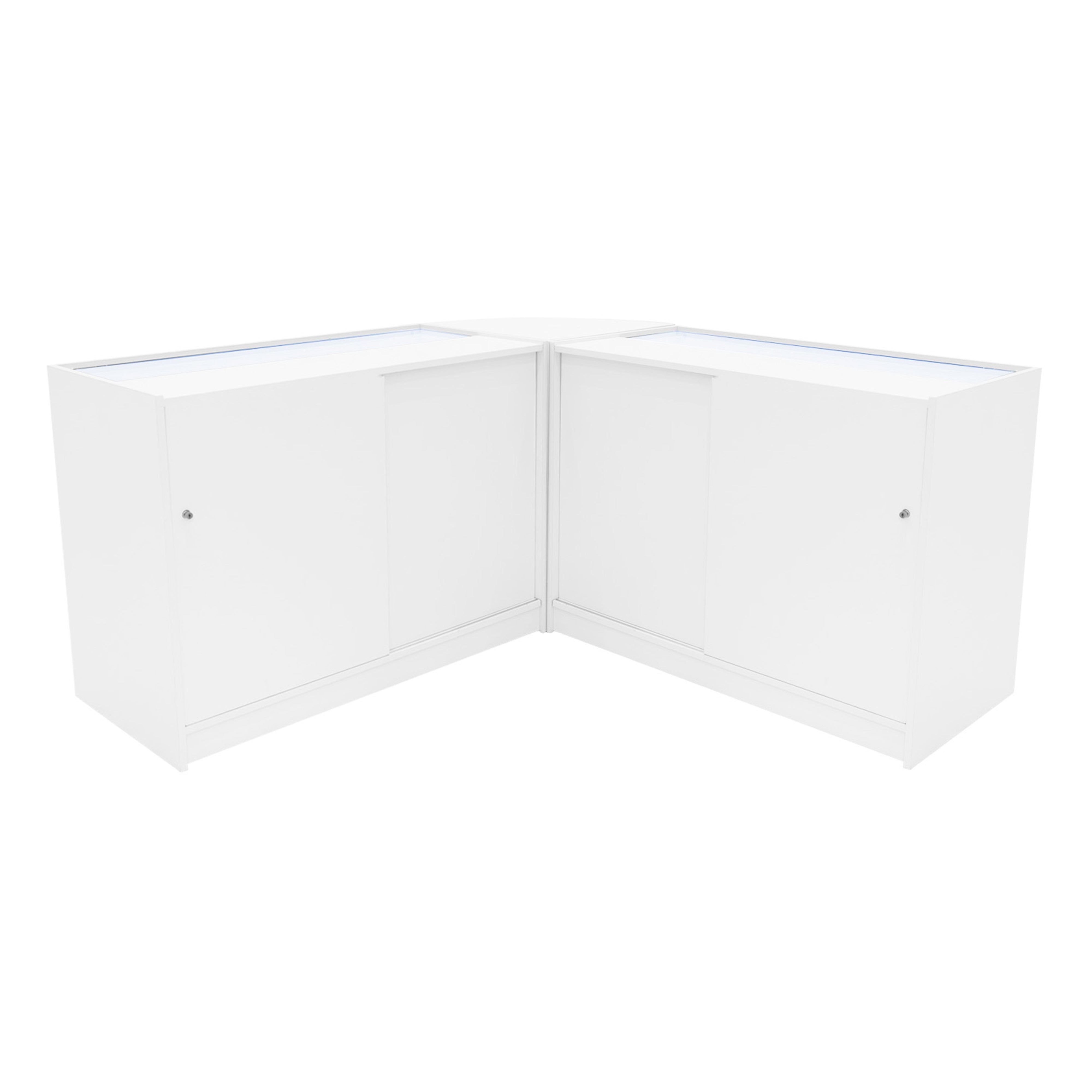 Q-Rax Iris Set Banconi LED B1200 x2 Angolo CM60 Bianco Vetro