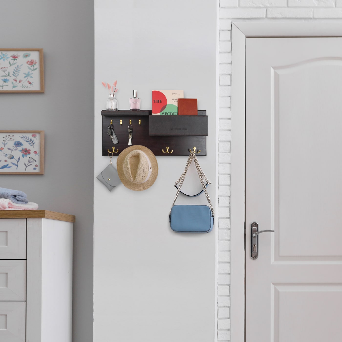 Jackcube Design Entryway Appendiabiti Parete 12 Ganci Legno