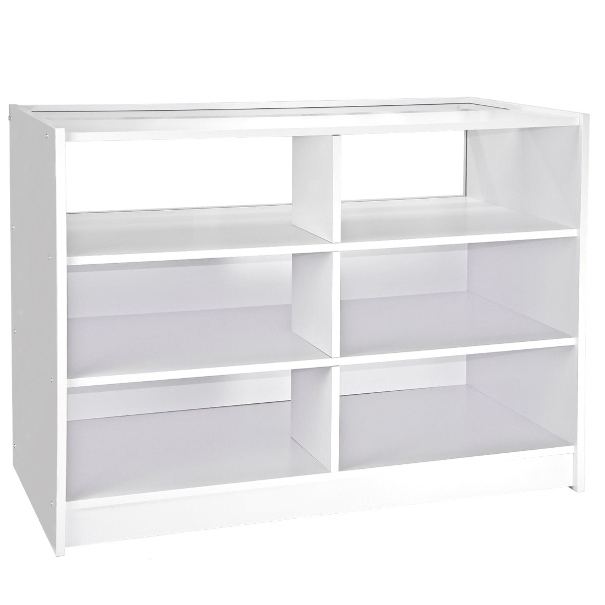 Q-Rax Set Leo 3 Banconi Negozio bianco brillante vetro 90x120x60