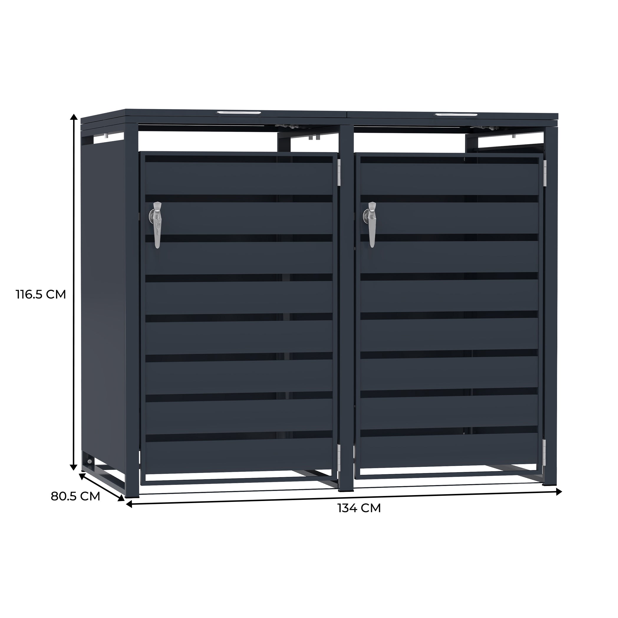 Q-Rax Copertura bidoni doppia metallo antracite 2x240L