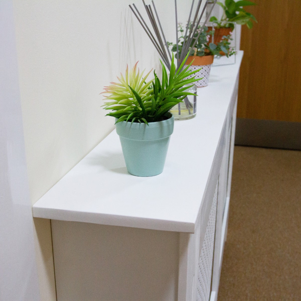 Q-Rax Copritermosifone MDF Bianco 1720mm con Griglia