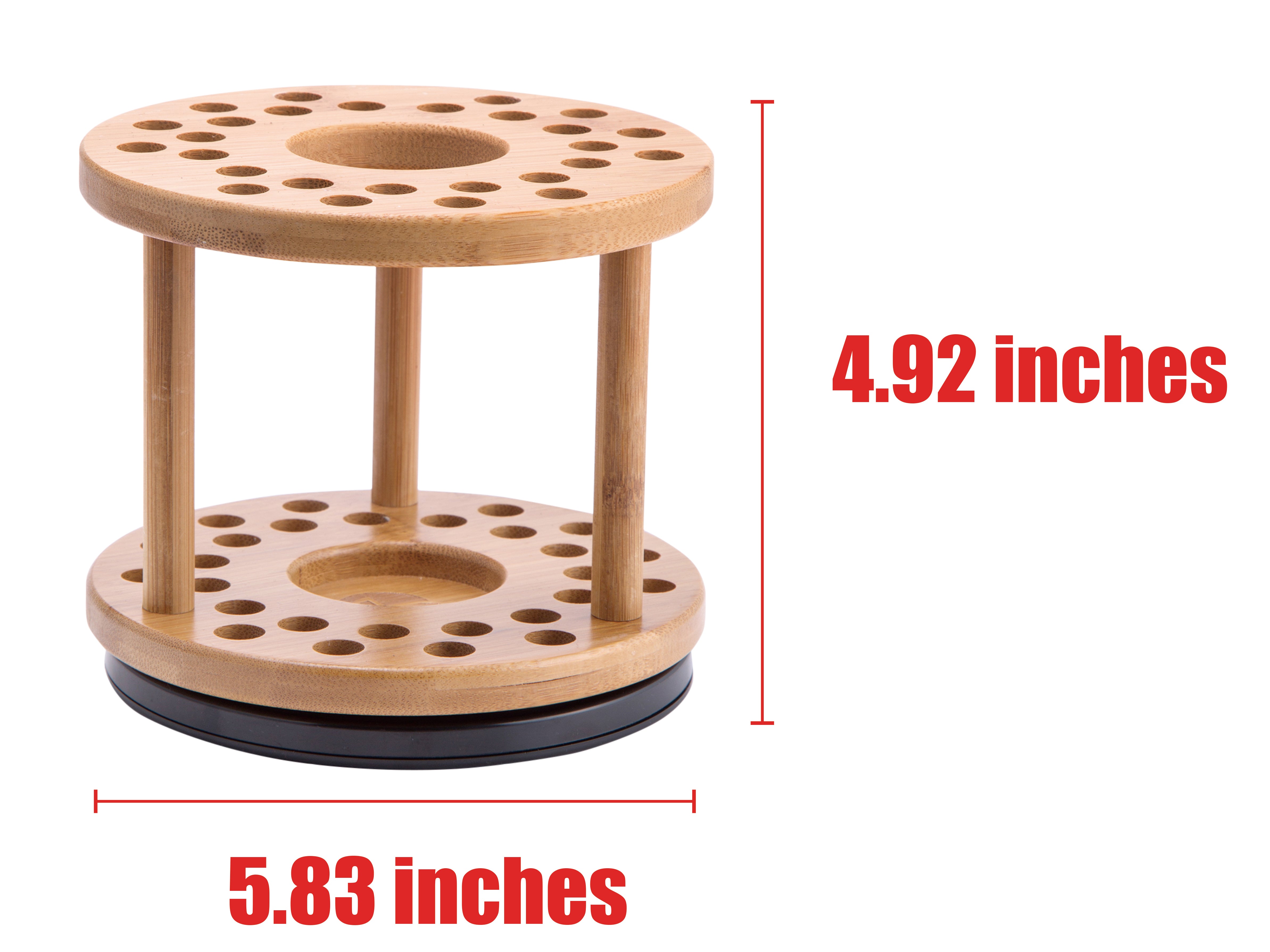 Jackcube Design Portapennelli Trucco Bambù Girevole 27 Fori