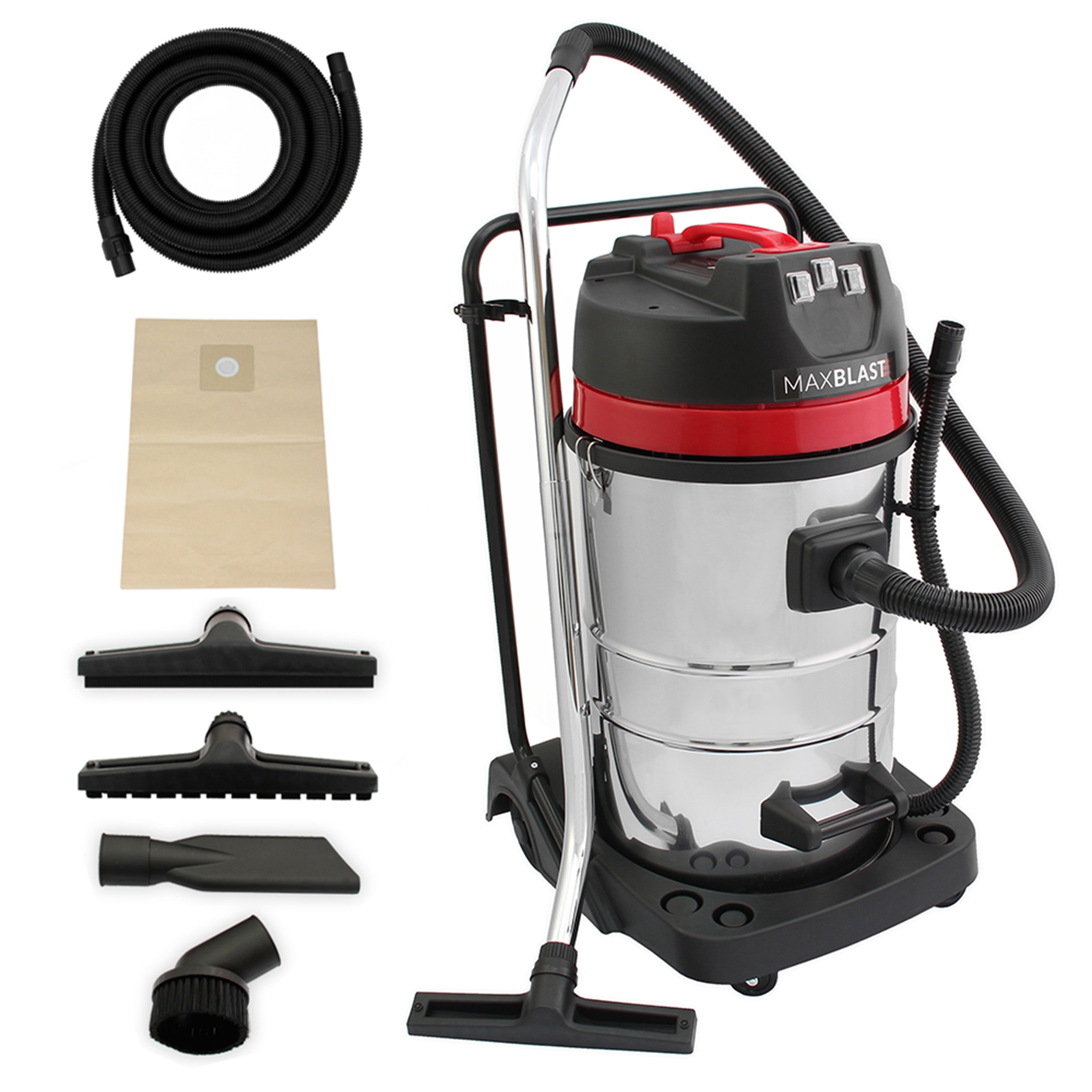 Q-Rax Commercio Artigianato Aspirapolvere 80L secco umido 3000W
