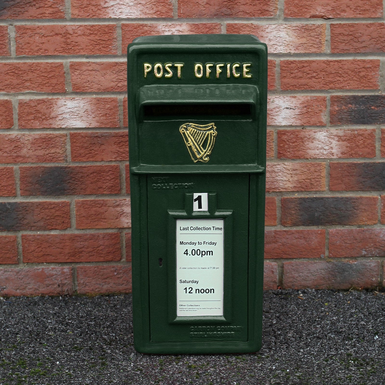 Q-Rax Cassetta Postale Britannica Verde con Piedistallo