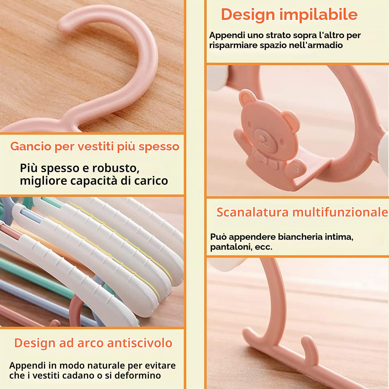 HGYZE Stampelle Bambini Grucce Rosa 20 Pezzi Regolabili 28-36 cm