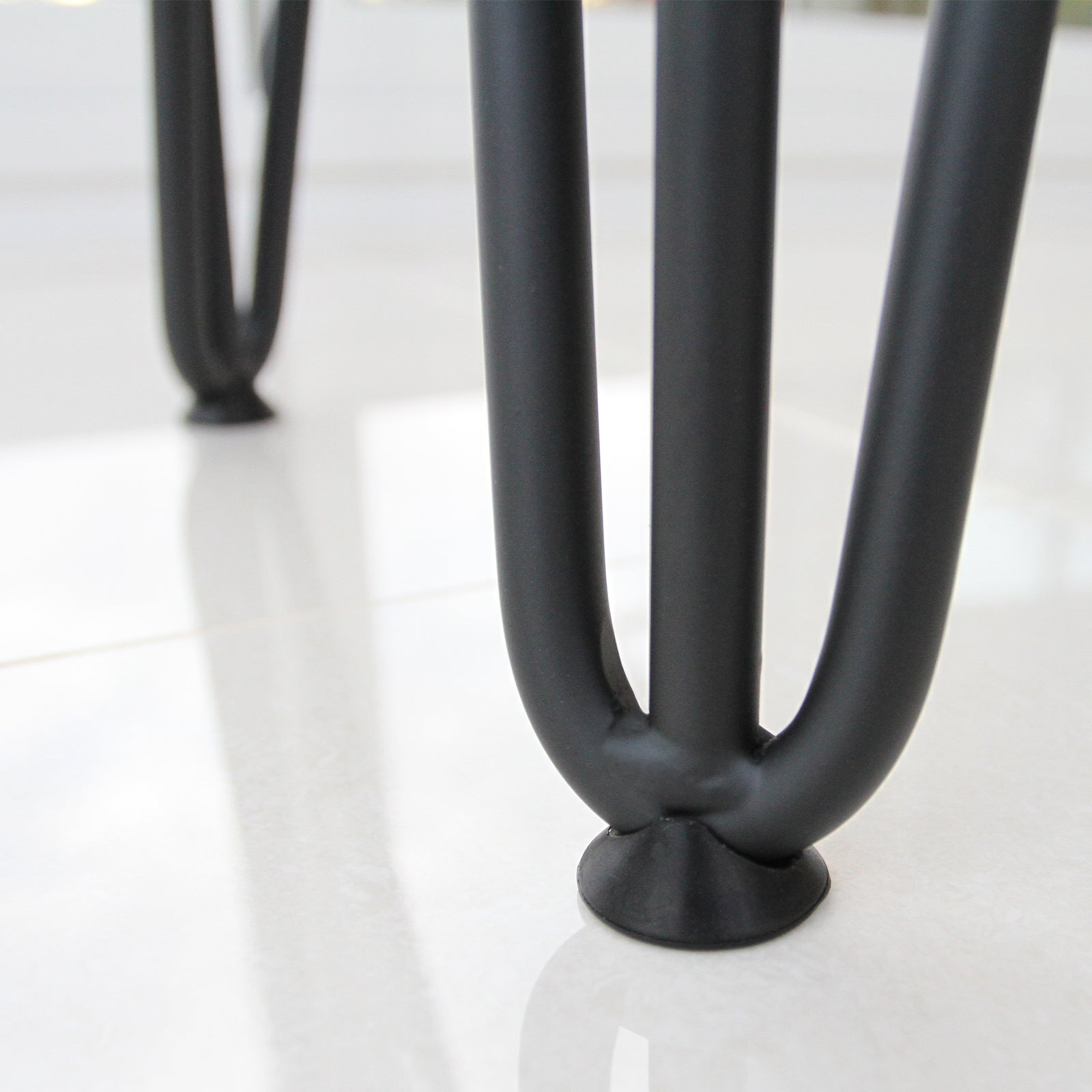 Q-Rax Gambe Per Tavoli a Forcina 35,5cm 10mm Nero 4 Pezzi