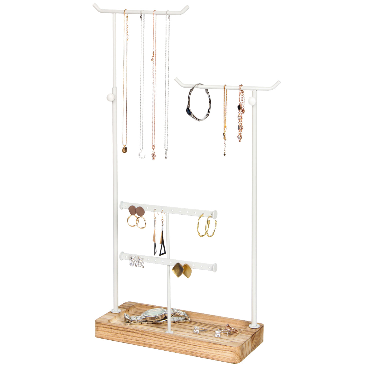 Jackcube Design portagioie bianco 4 livelli metallo legno