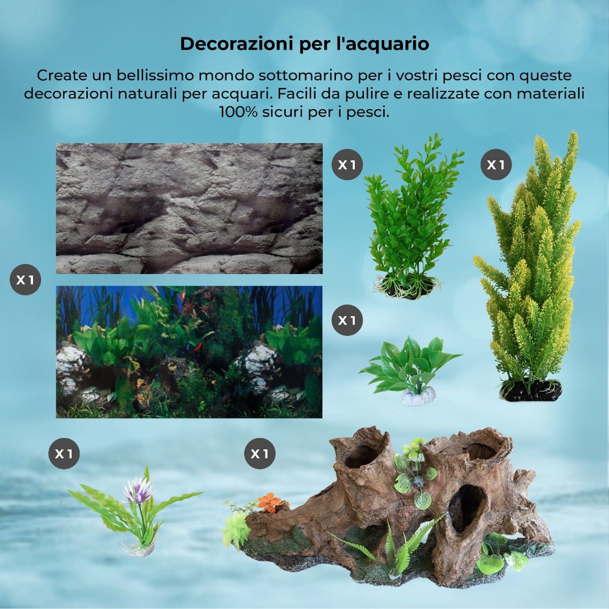 Q-Rax Acquario 300 Litri Bianco con Mobile e Ghiaia