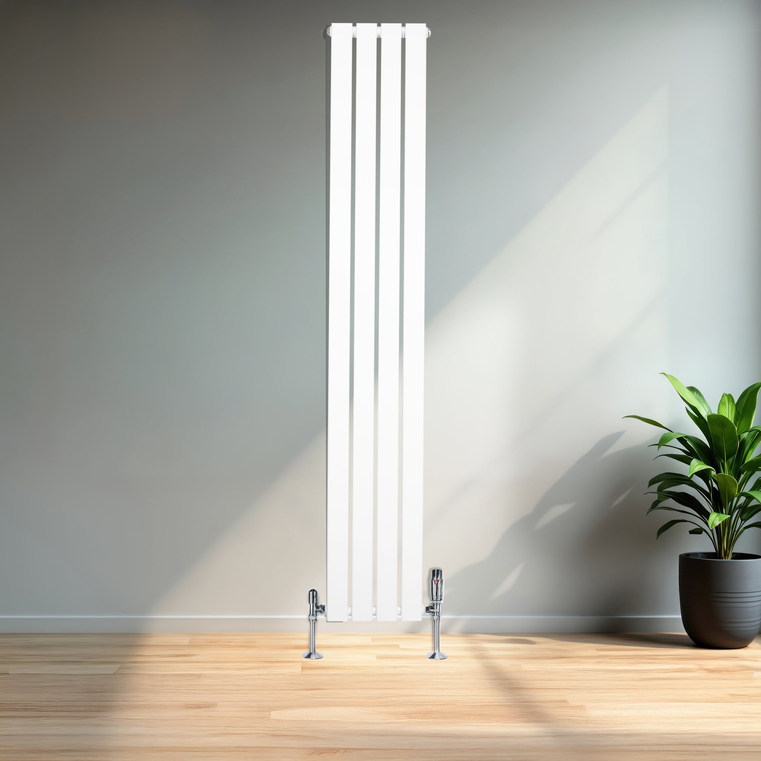 Q-Rax Radiatore Piatto Monocolonna 1800x280 Bianco Valvole