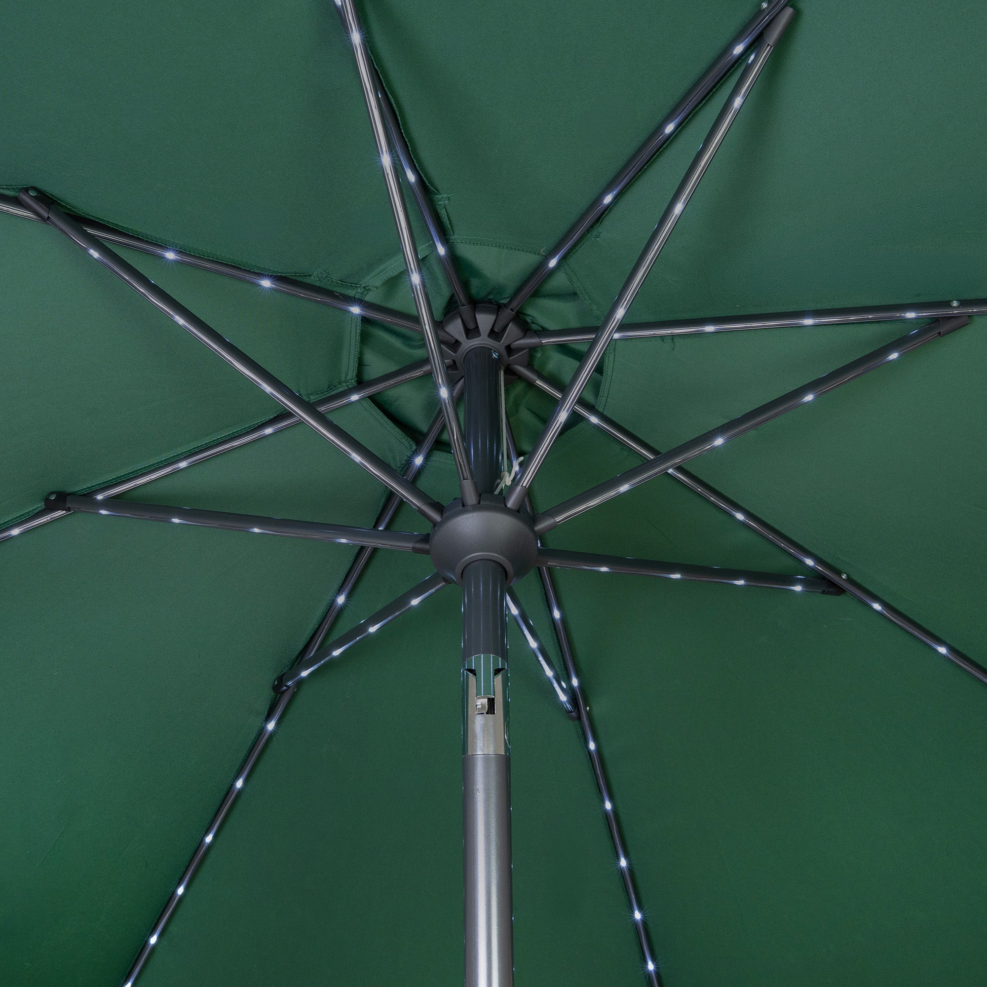 Q-Rax 2,7m ombrellone LED verde inclinabile con base