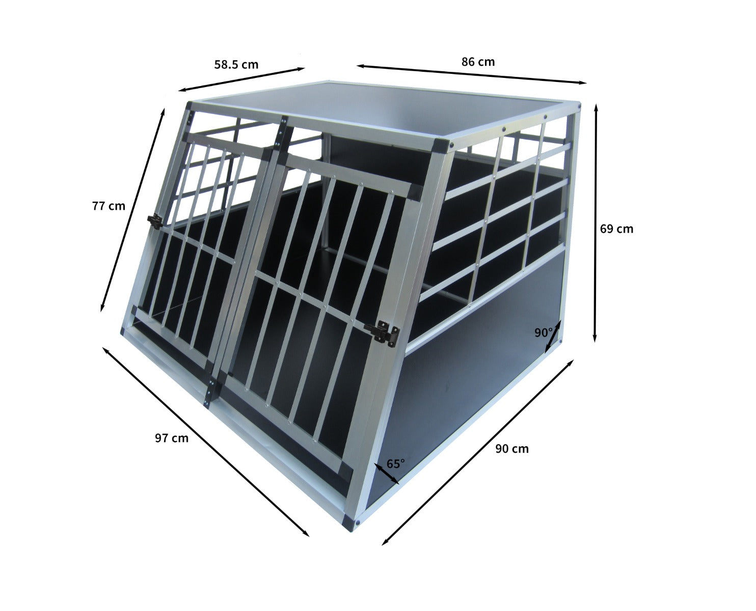 Q-Rax Gabbia Cani Auto Doppia trasportino grande alluminio