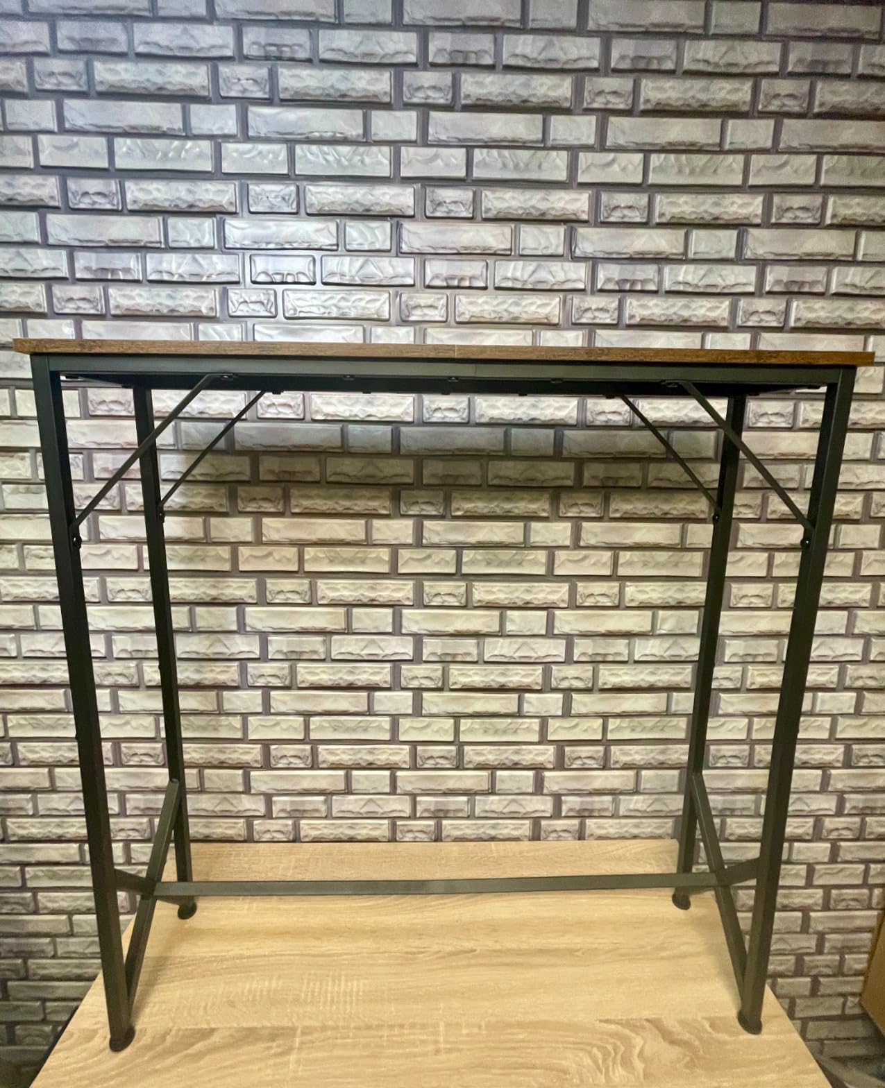 Meltrck Tavolo Consolle Vintage 80x20x80 Legno Metallo Sottile
