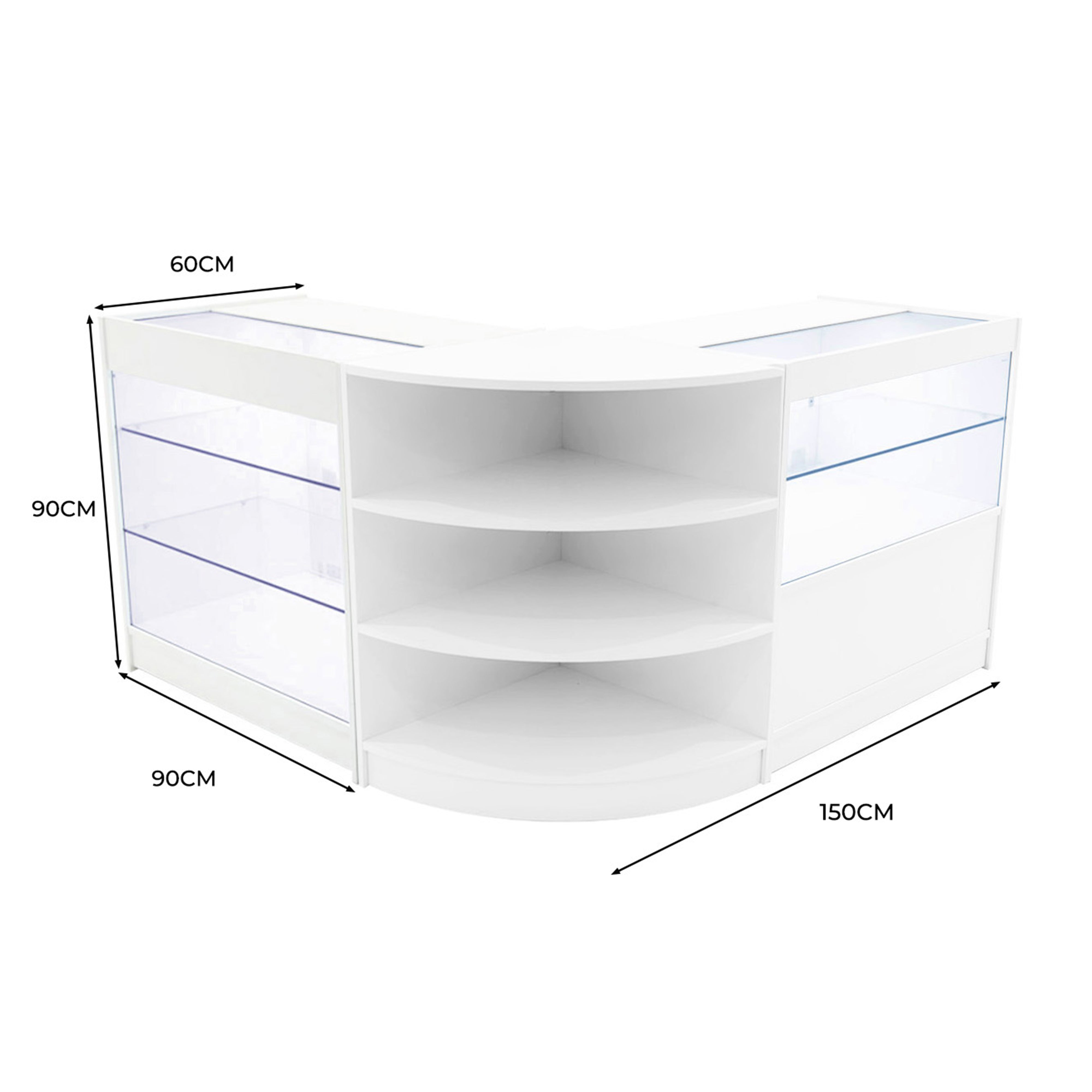 Q-Rax Calliope LED K900 C900 LM60 Bancone Negozio Bianco LED Vetro