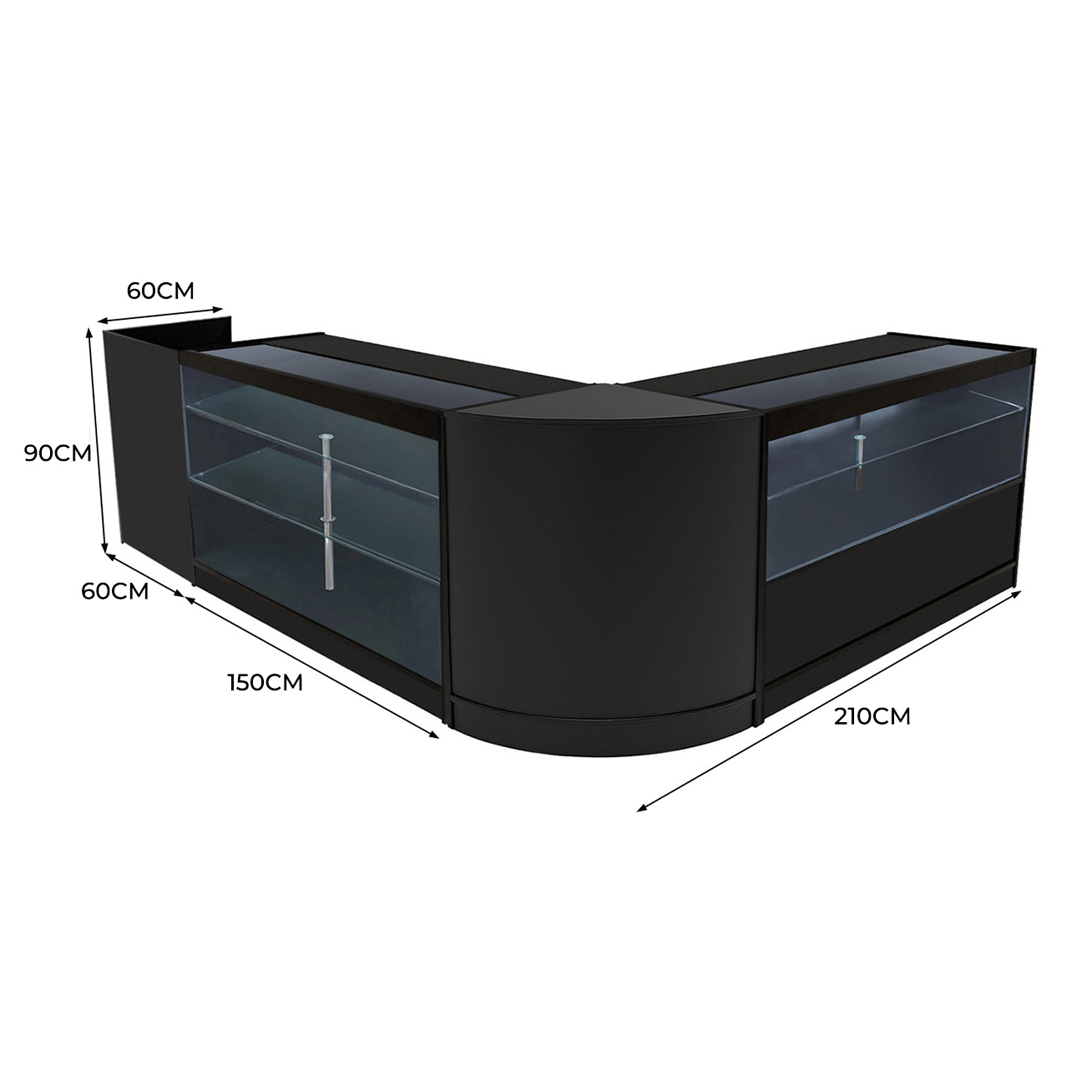 Q-Rax Vega Set banconi negozio nero LED K1500 C1500 TB60