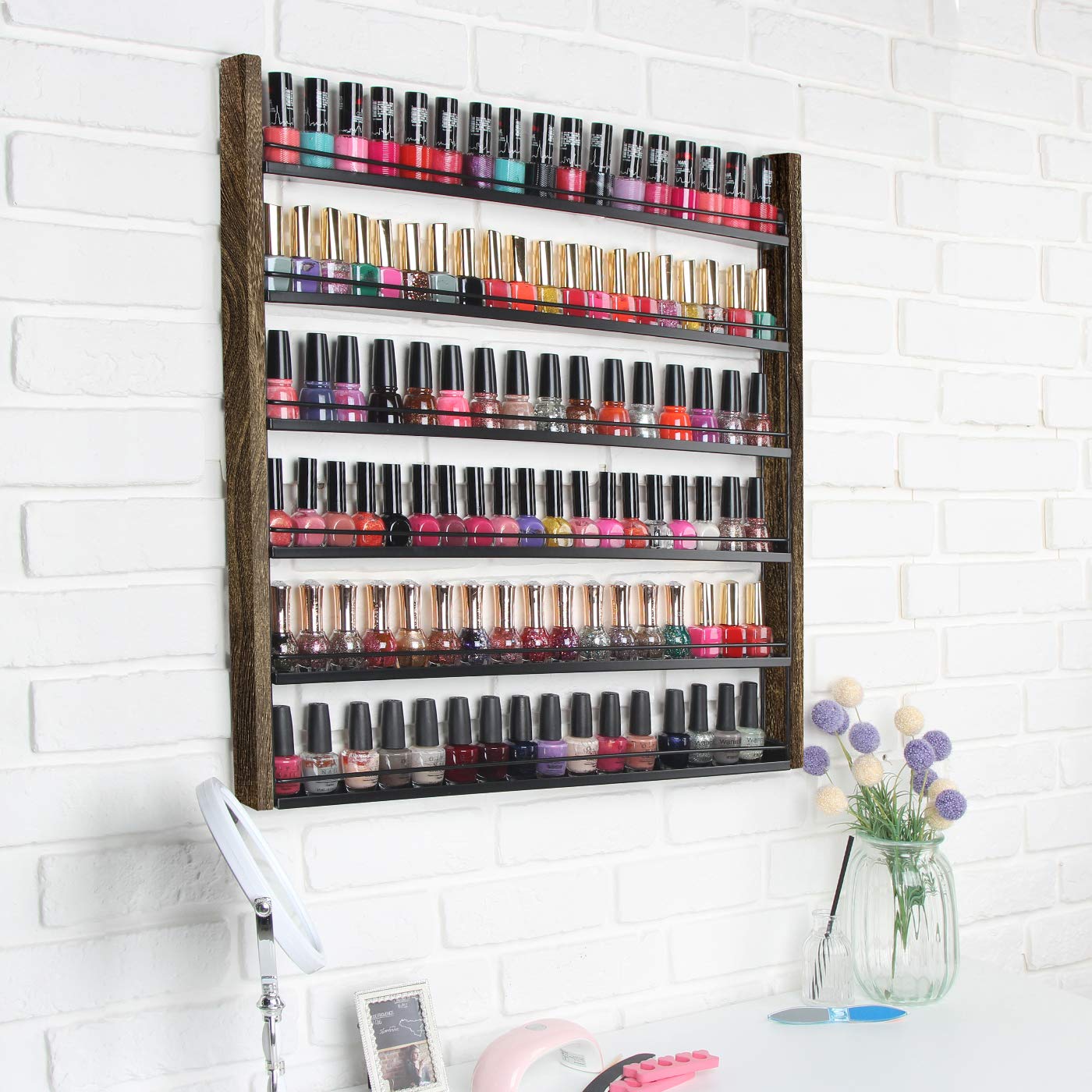 Jackcube Design Makeup porta smalti 6 ripiani legno 100 posti