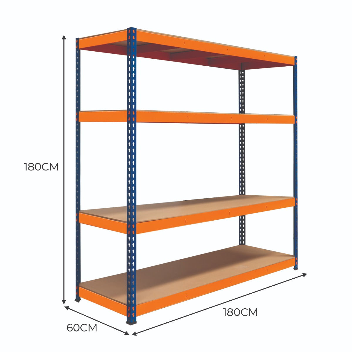 Q-Rax S-Rax Scaffale Garage 4 Ripiani 180x180x60 300 kg