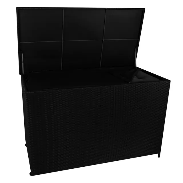Q-Rax Mobili da Esterno Box Rattan 996L Nero con Ruote