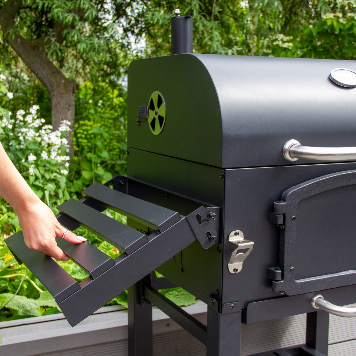 Q-Rax Apparecchi Ristorazione Barbecue Affumicatore XL a carbone
