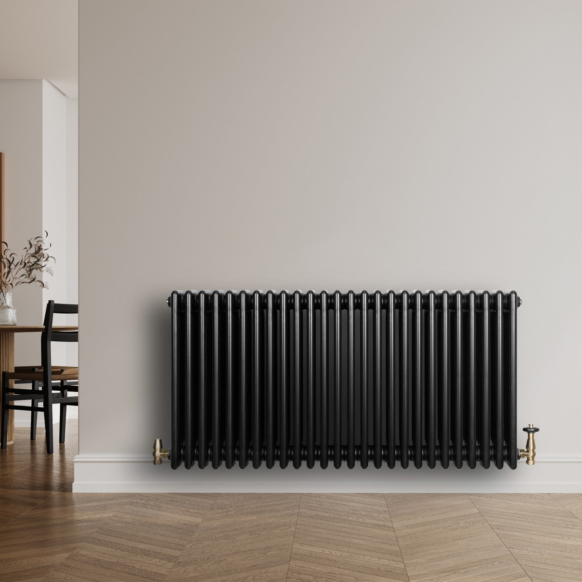 Q-Rax Radiatori Tradizionali 4 Colonne Termosifone Nero 600x1190