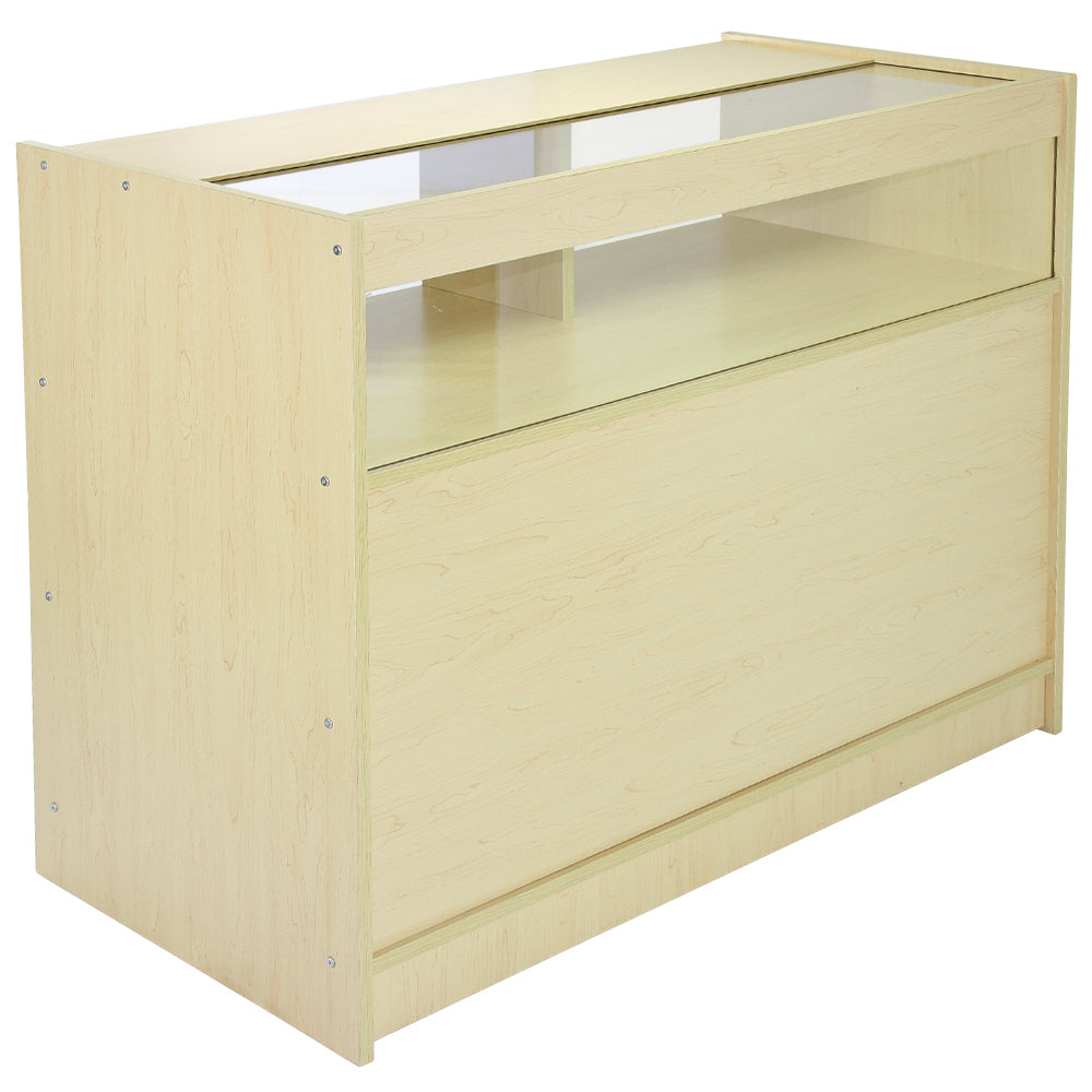 Q-Rax Set Leo 3 Banconi da Negozio in Acero Laminato con Vetro