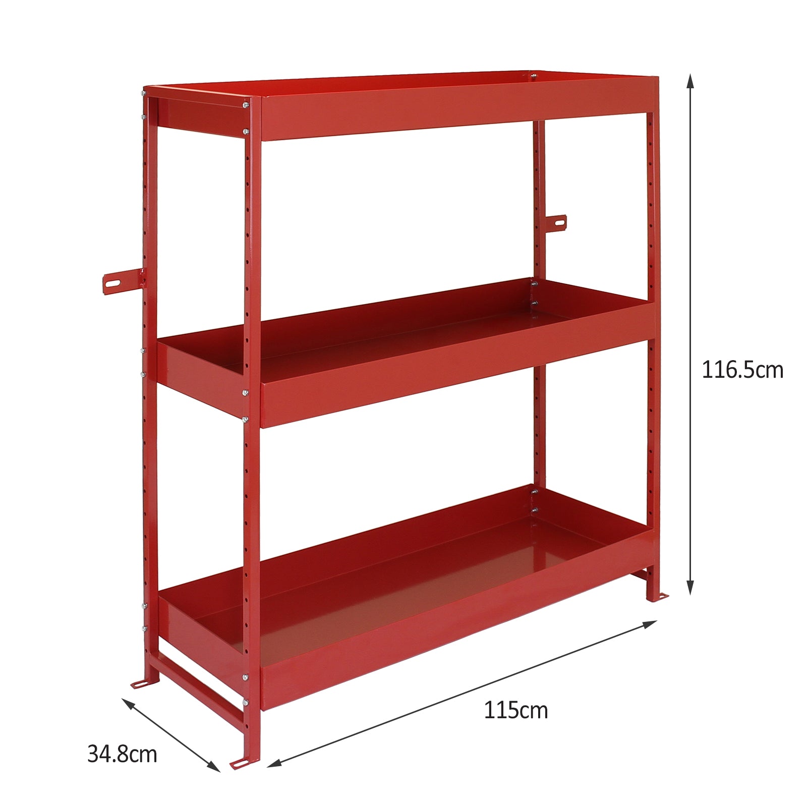 Q-Rax Scaffali da Garage Volcano scaffale 3 ripiani rosso