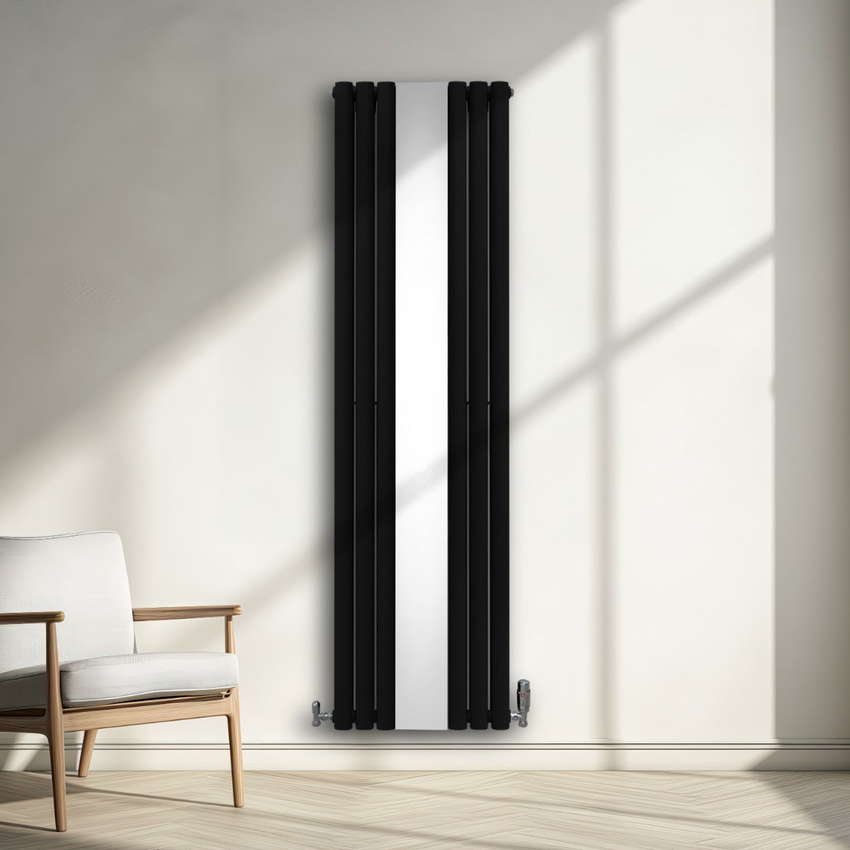 Q-Rax Radiatore Ovali Specchio 1800x500 Nero