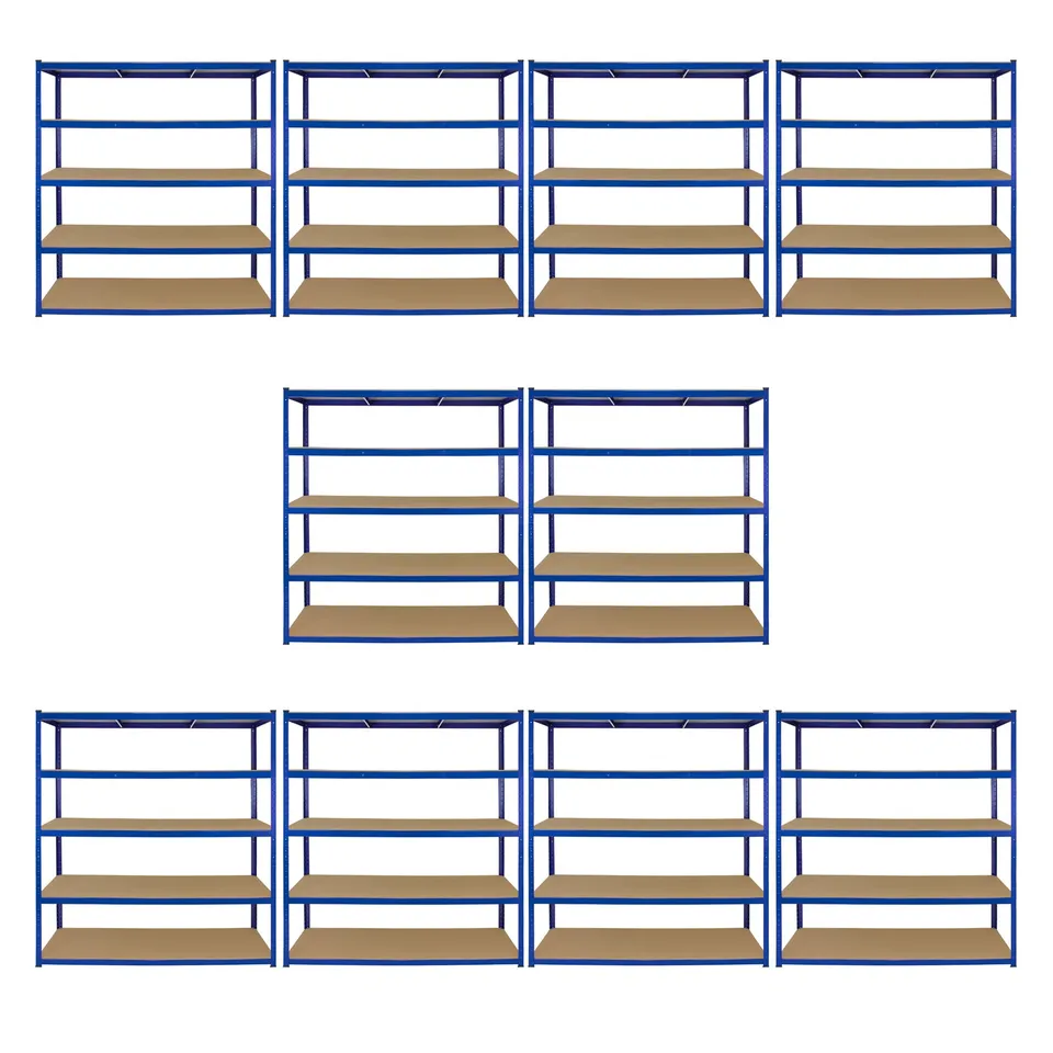 Q-Rax T-Rax 10 Scaffali Acciaio Blu 160cm Senza Bulloni 265kg