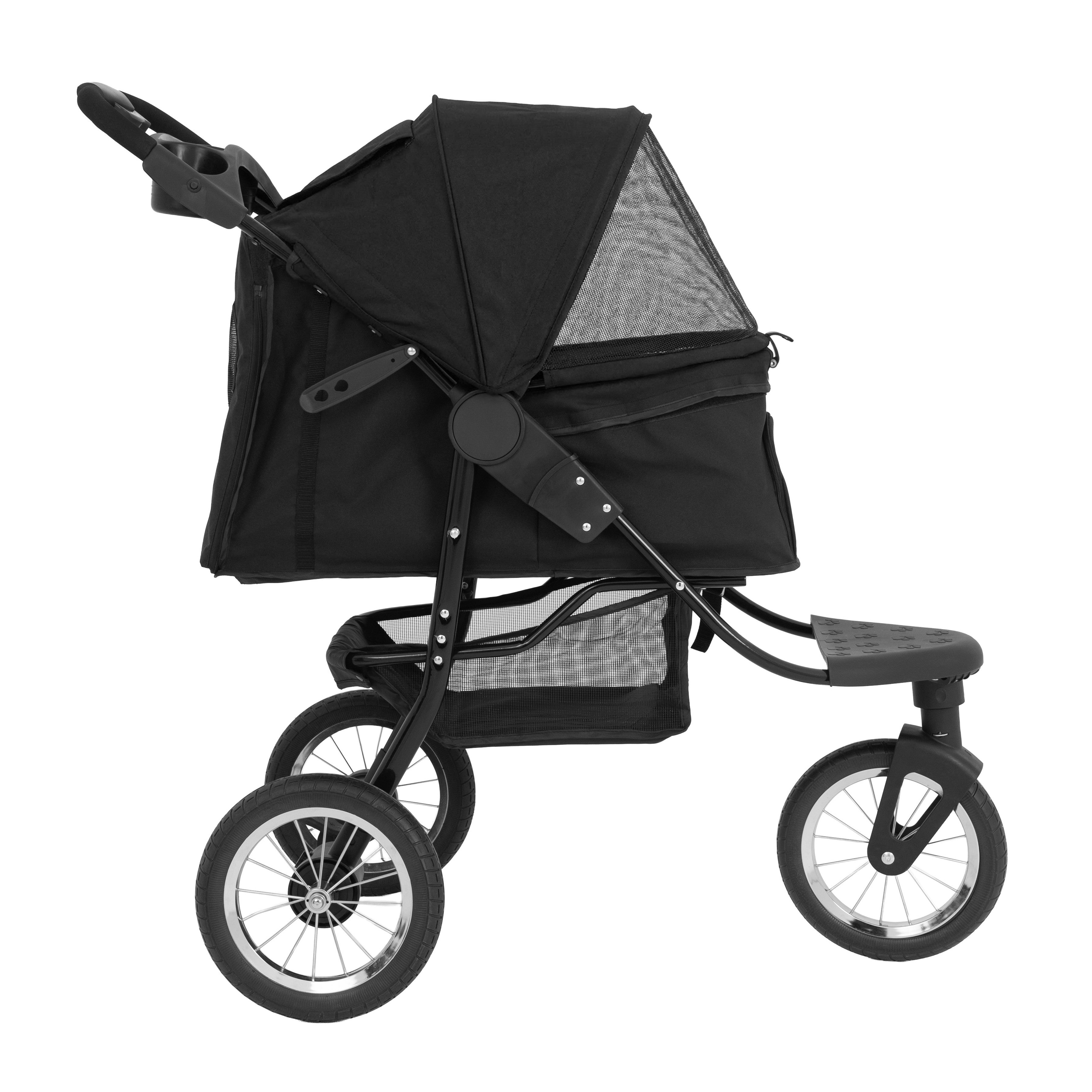 Q-Rax Accessori per la casa passeggino jogger animali nero pieghevole