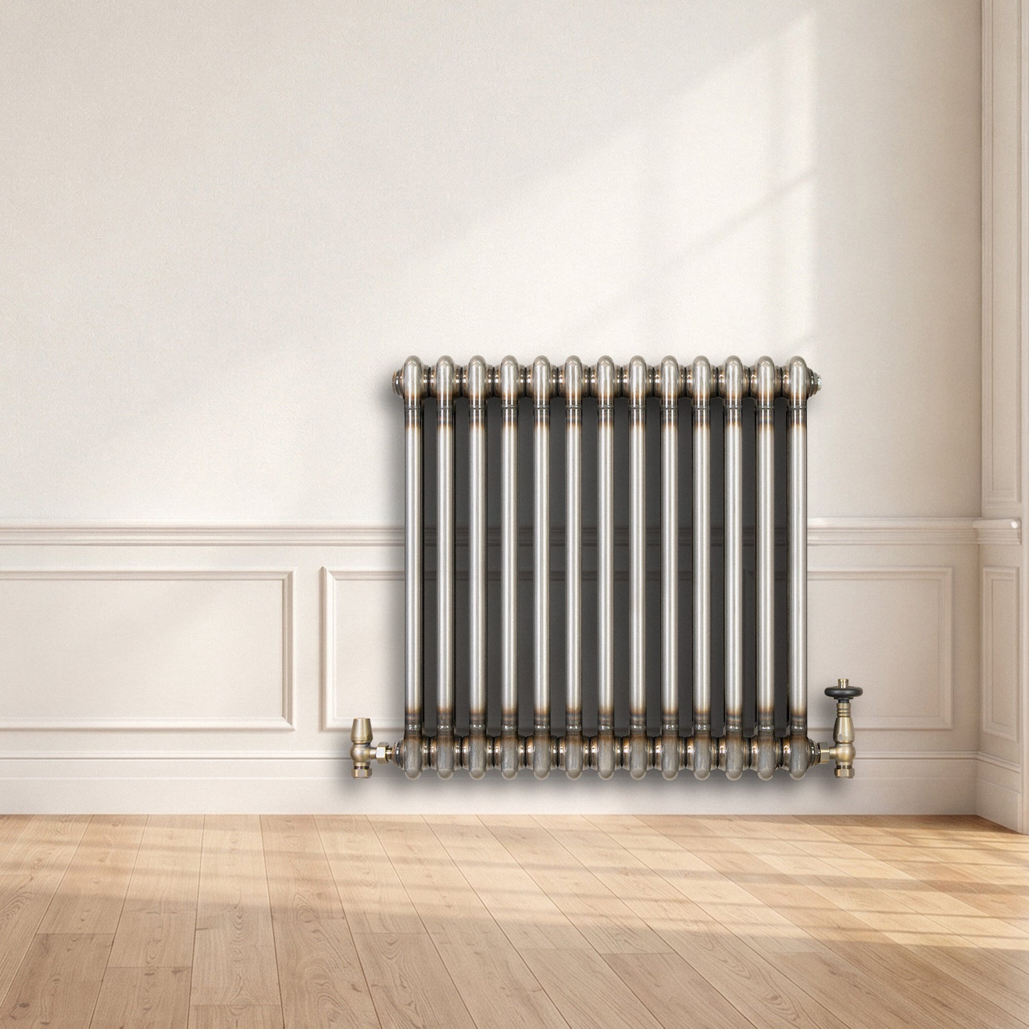 Q-Rax Radiatore 2 Colonne 600x605 Metallo Grezzo