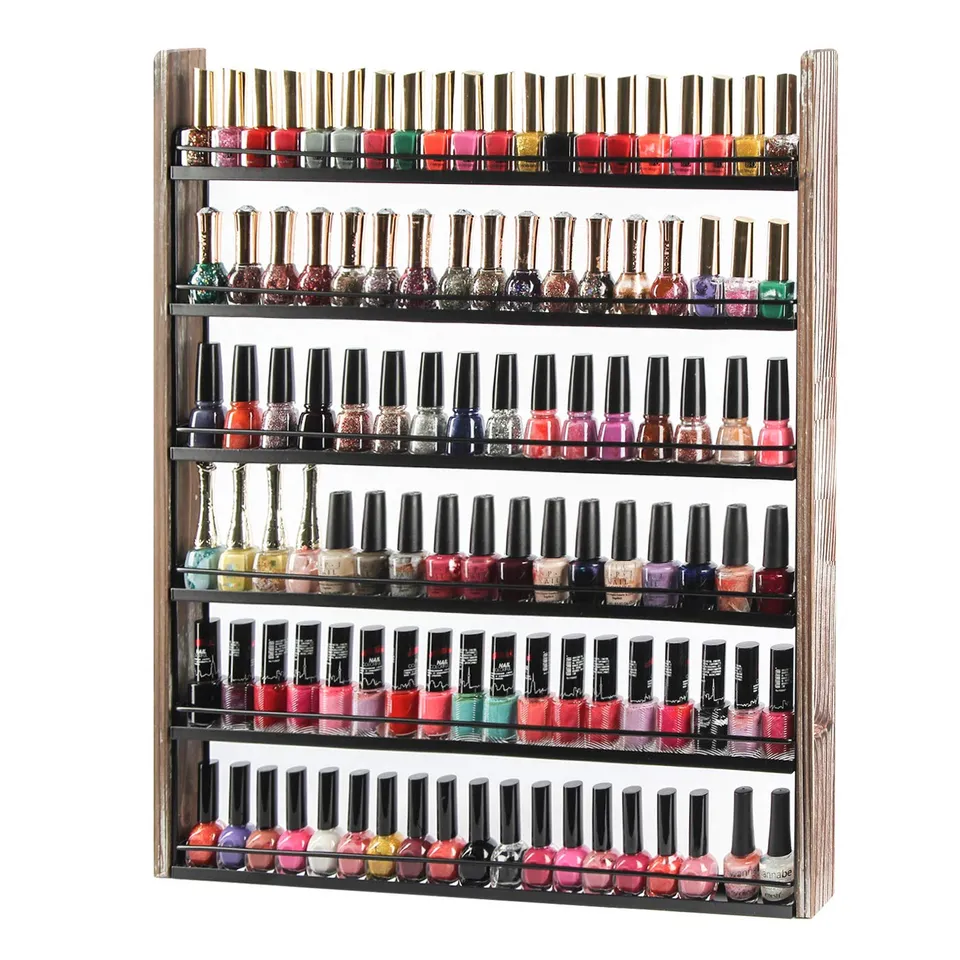 Jackcube Design Makeup & Jewelry Porta Smalti Legno 6 Ripiani 100 Flaconi