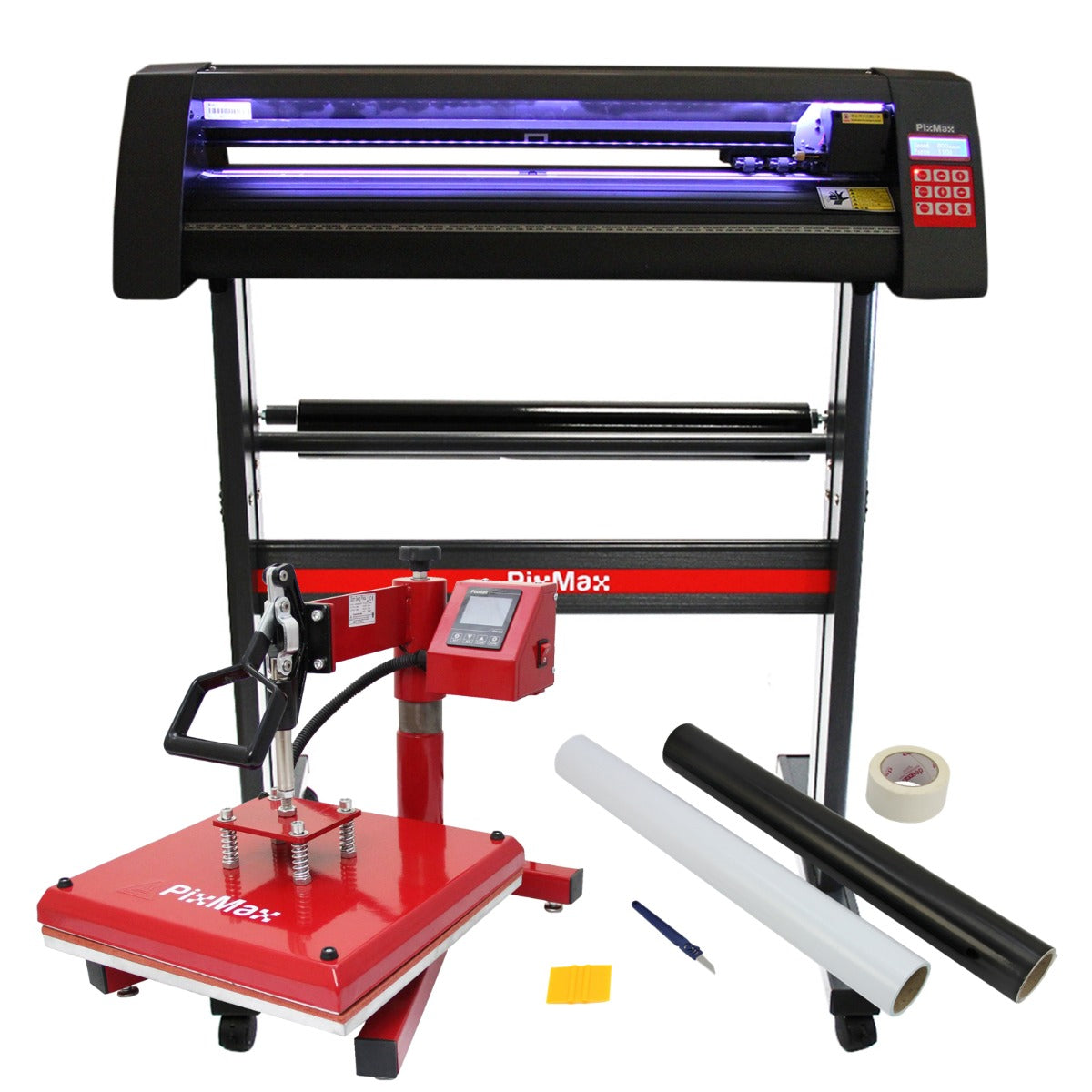 Q-Rax Commercio Artigianato plotter taglio vinile LED 720 + pressa 38x38