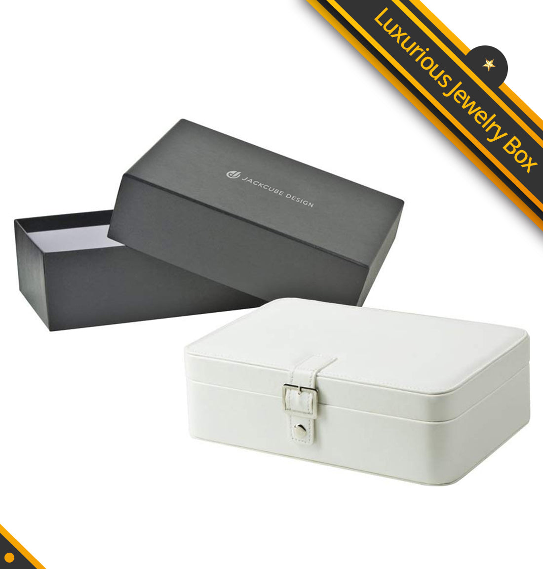Jackcube Makeup Jewelry Box Portagioie Avorio 24 Scomparti