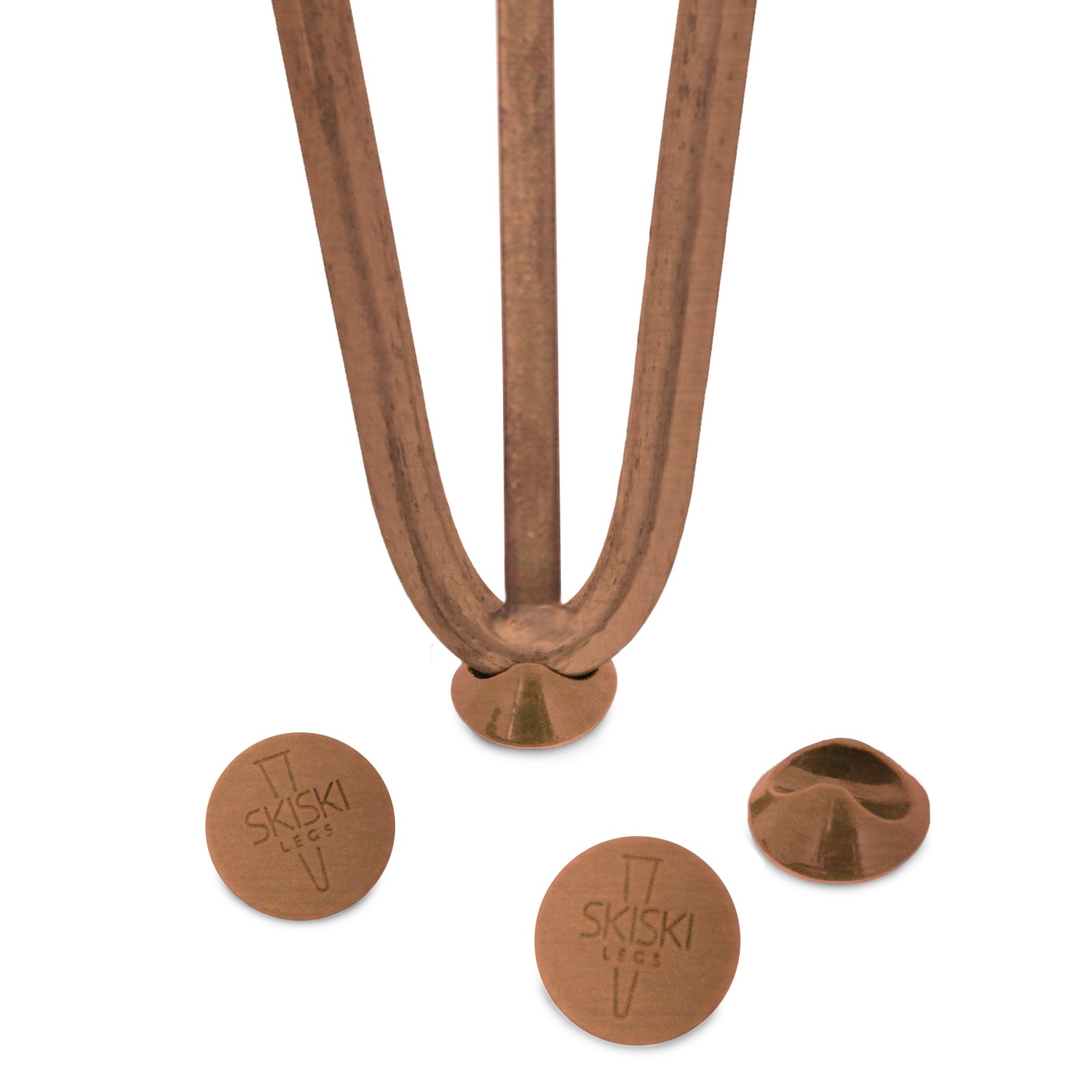 Q-Rax Gambe Per Tavoli Forcina 71cm Rame Anticato 4pz