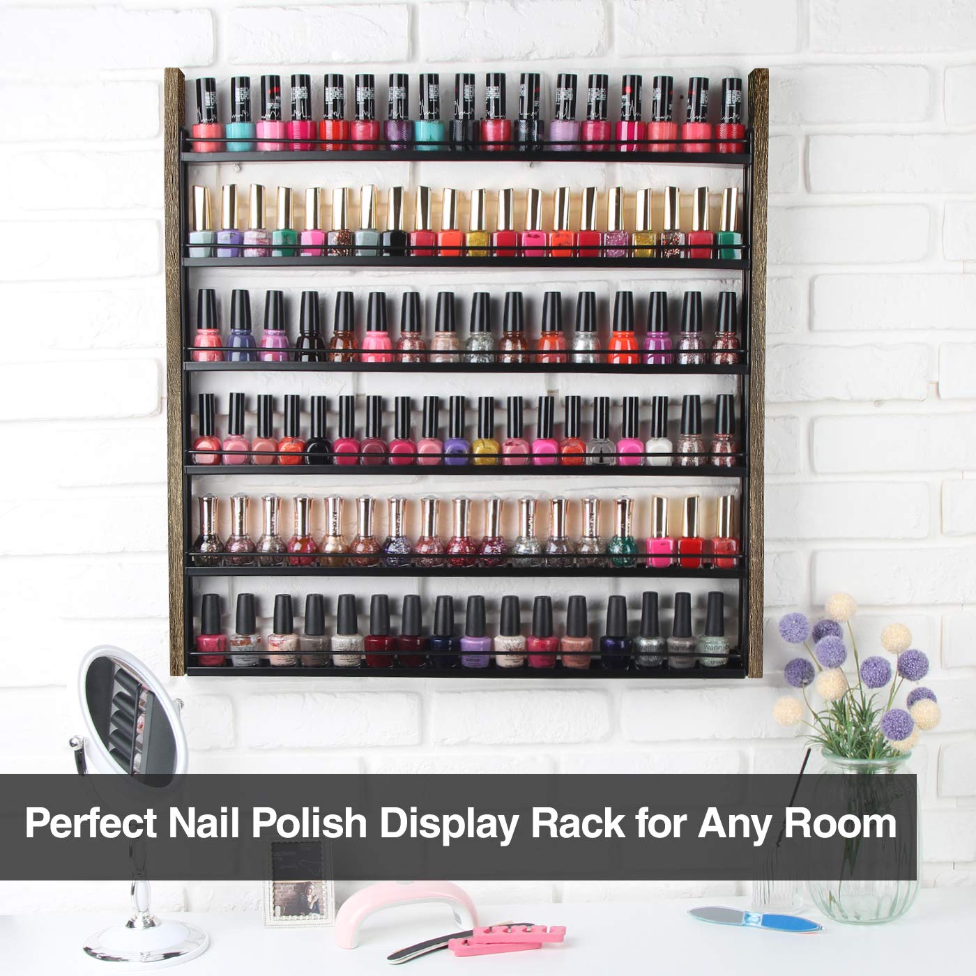 Jackcube Design Makeup porta smalti 6 ripiani legno 100 posti