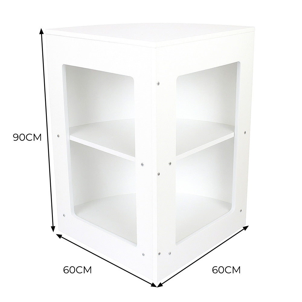 Q-Rax CM60 Bancone Angolare Negozio Bianco 60x60x90 cm