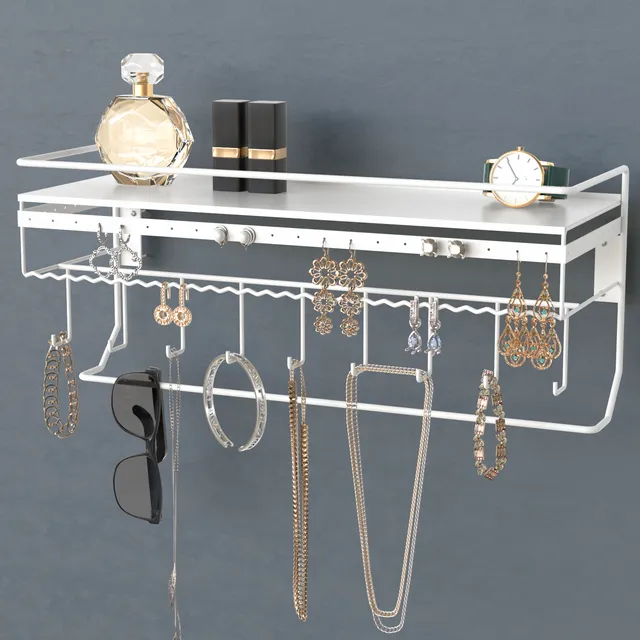 Jackcube Design Makeup & Jewelry Portagioie Parete 9 Ganci Bianco
