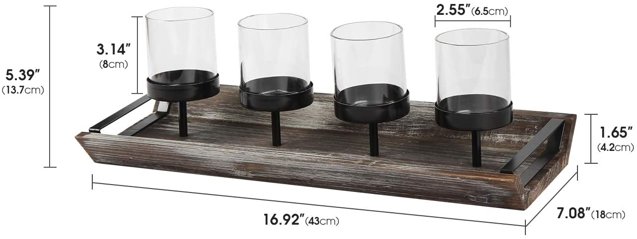 Jackcube Design Wall Décor Portacandele 4 Vetri Legno