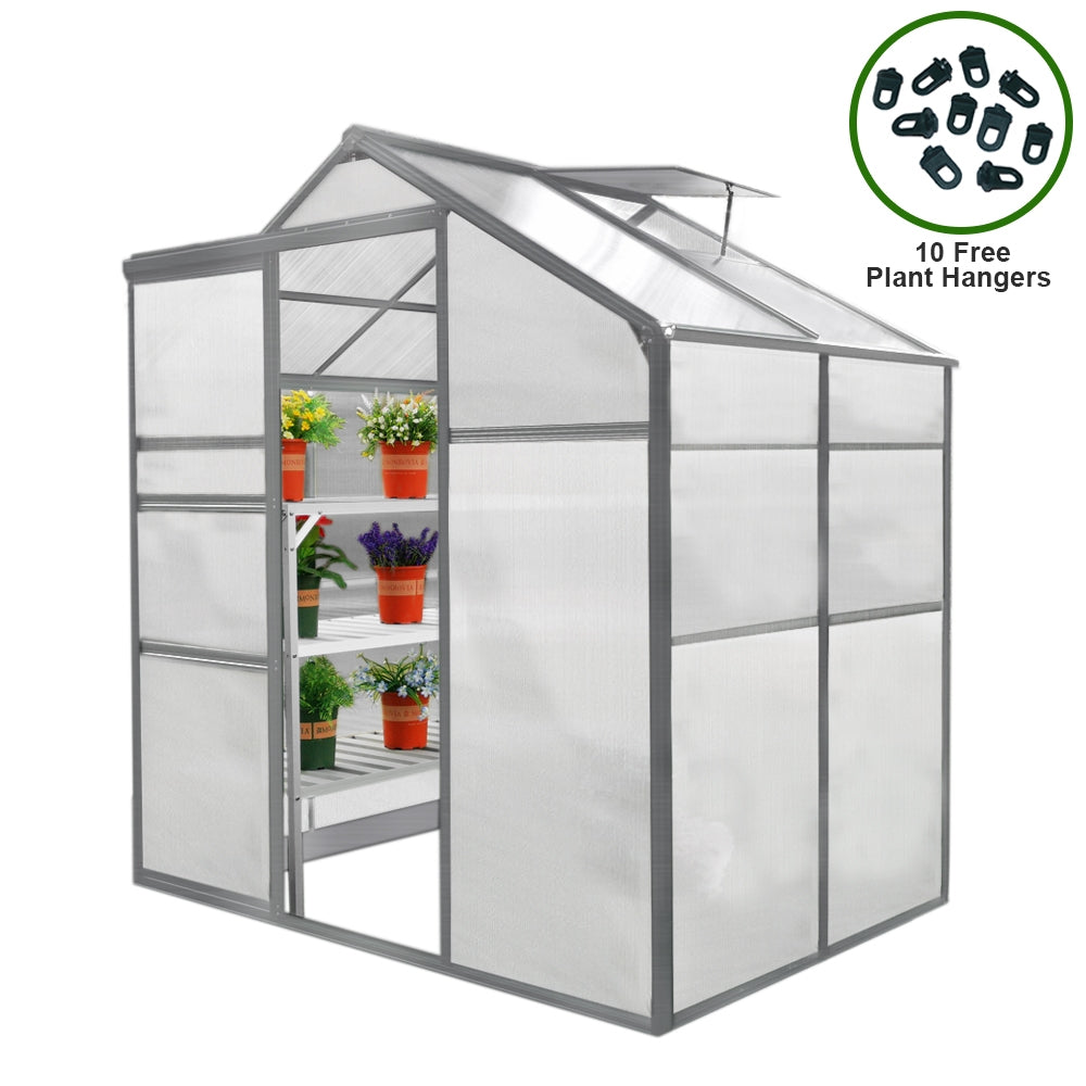 Q-Rax Deposito all'Aperto Serra Giardino Grigia 1,8x1,2m Alluminio