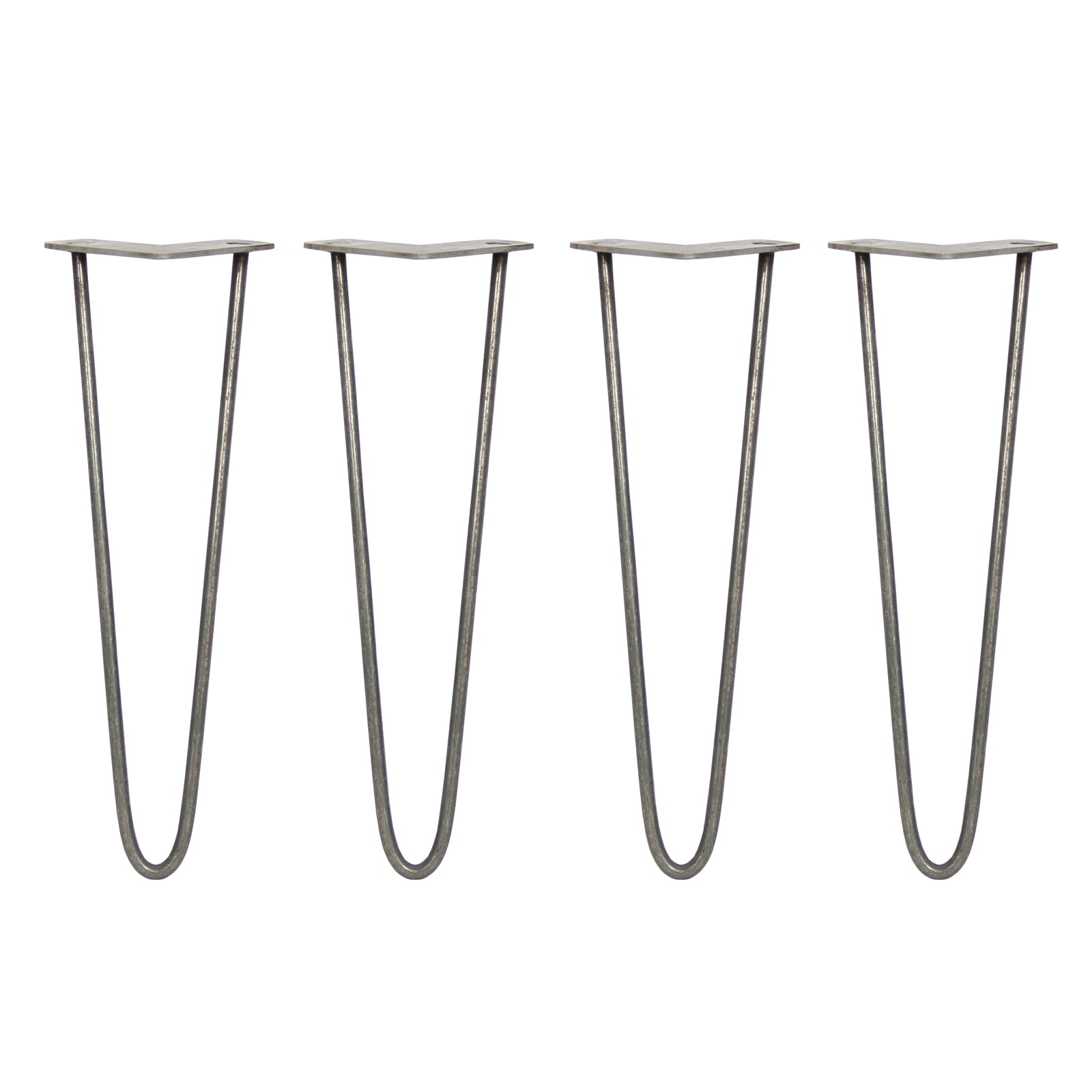 Q-Rax 4 Gambe Tavolo Forcina 40,6cm 2 rebbi acciaio naturale