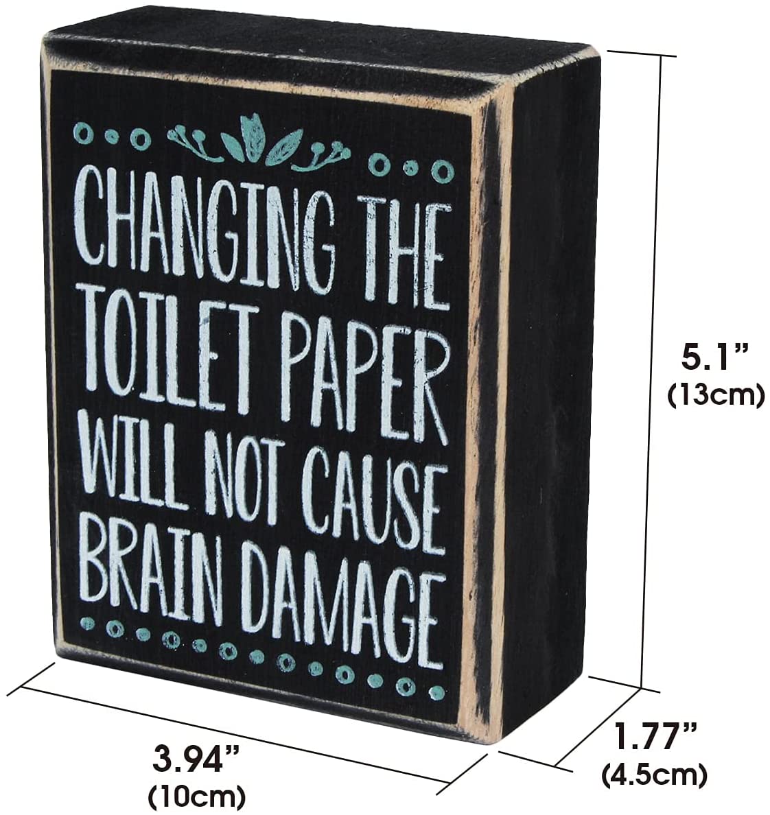 Jackcube Design Wall Décor Targa Bagno Legno Nero 13 cm