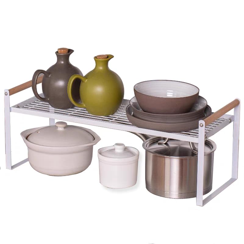 HGYZE Mensole Impilabili Cucina 35x21x20 cm bianco salvaspazio