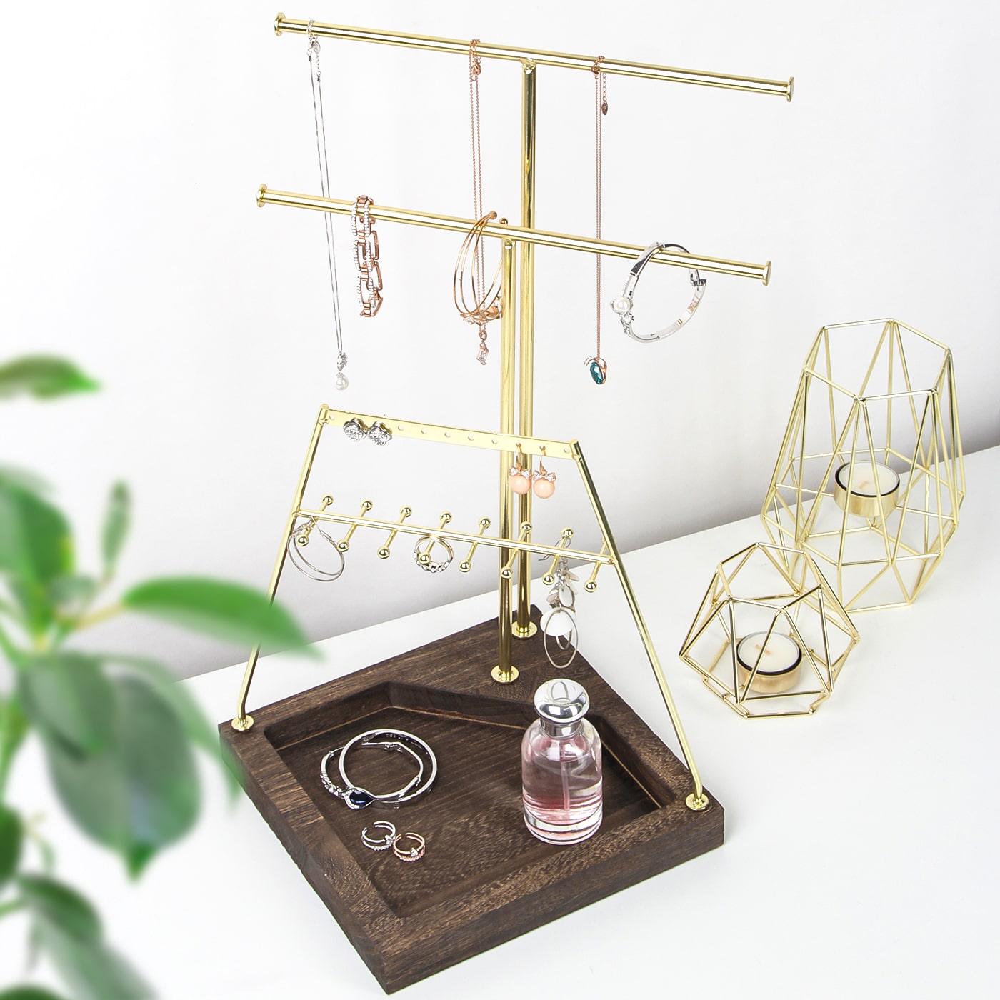 Jackcube Design Makeup Portagioie Albero Oro 3 Piani