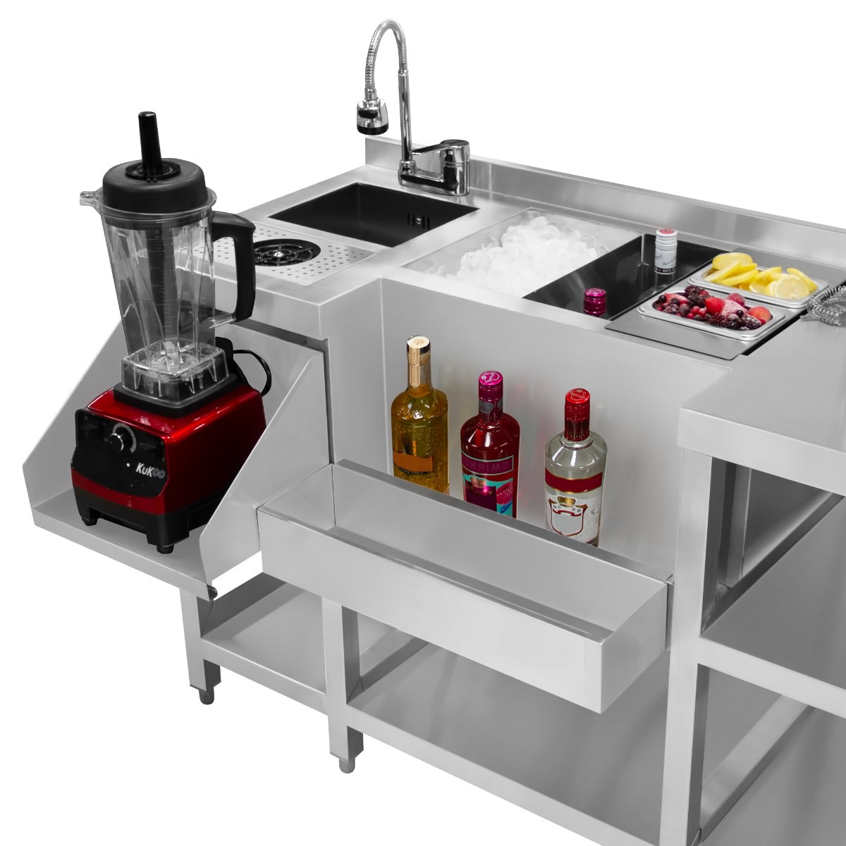 Q-Rax Twin Cocktail stazione bar inox compatta doppia