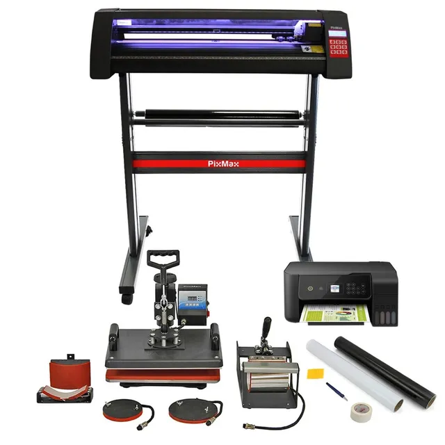 PIXMAX Bundle Plotter Vinile LED 720 + Pressa 5in1 + Stampante