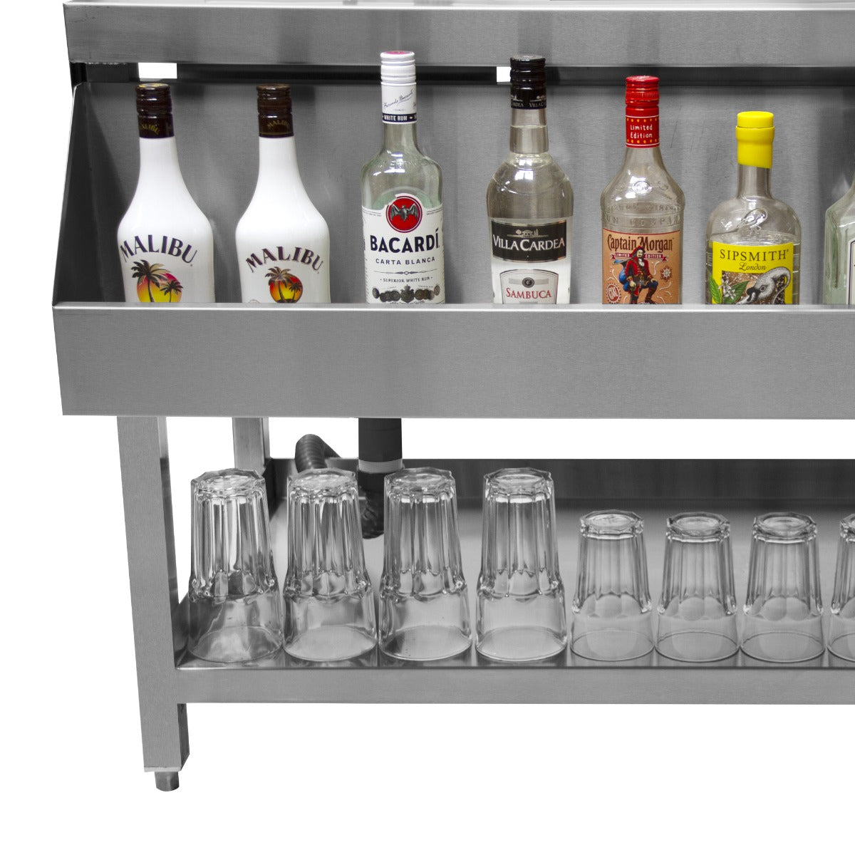 Q-Rax Bancone Postazione Barman Singola Inox 304 3 Vasche