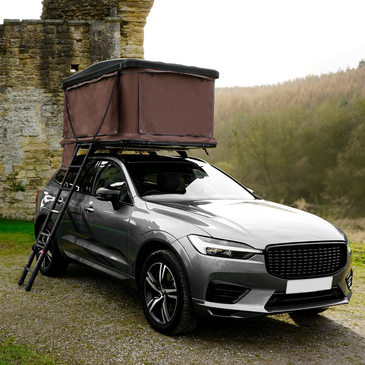 Q-Rax Tenda da Tetto Auto Guscio Rigido marrone impermeabile 3000mm