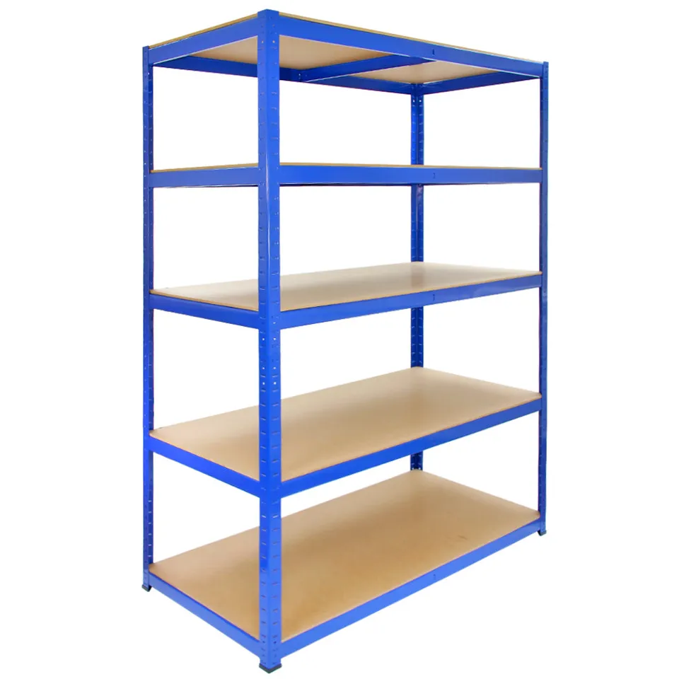 Q-Rax Scaffali T-Rax 120cm Scaffale Acciaio Blu 5 Ripiani 360kg